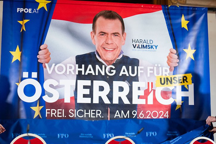 Par rapport à 2019, le FPÖ aurait gagné environ 10 points de pourcentage aux élections européennes de dimanche en Autriche, selon la tendance (archives). © KEYSTONE/APA/APA/GEORG HOCHMUTH